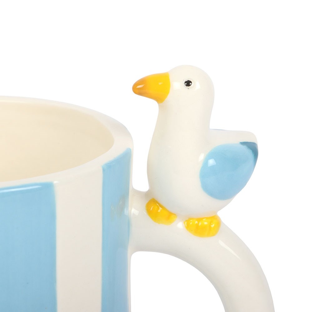 Something Different - Striped Mug with Seagull Mug - Multicolours